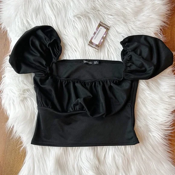 Boohoo Puff Sleeve Top - Picture 2 of 5